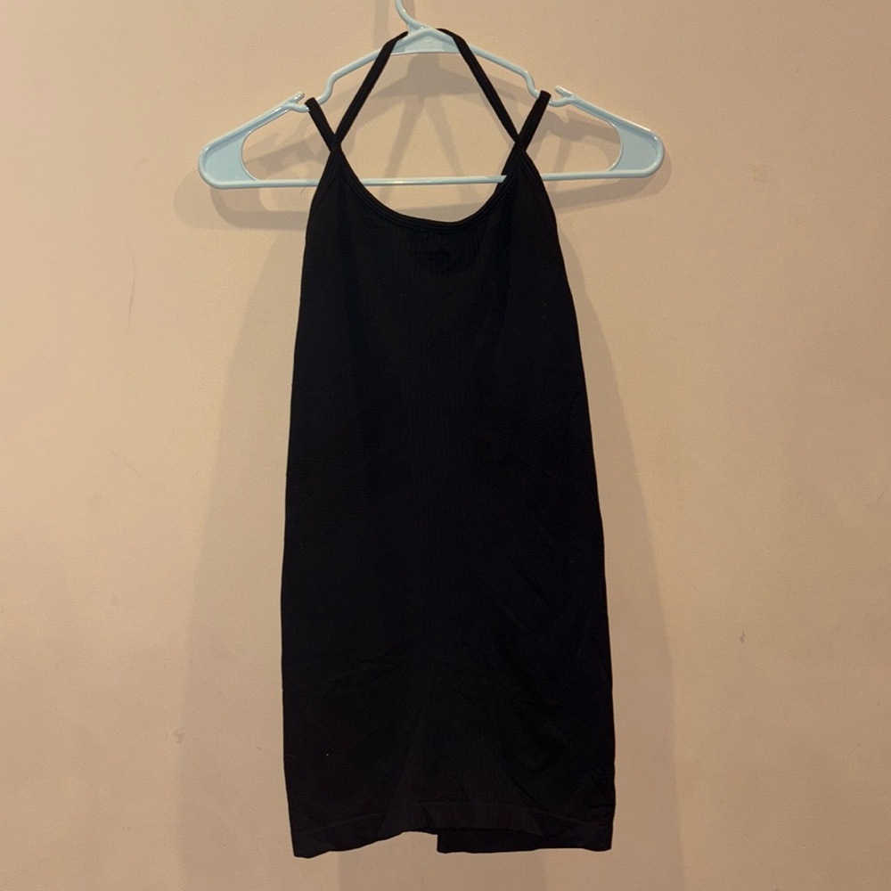 Fabletics Black Strappy Tank Top- Built in bra